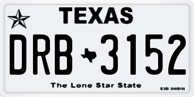 TX license plate DRB3152