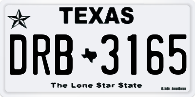 TX license plate DRB3165