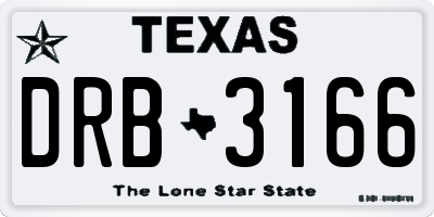 TX license plate DRB3166