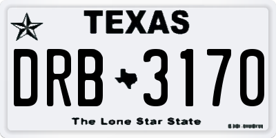 TX license plate DRB3170