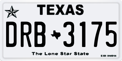 TX license plate DRB3175