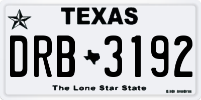 TX license plate DRB3192