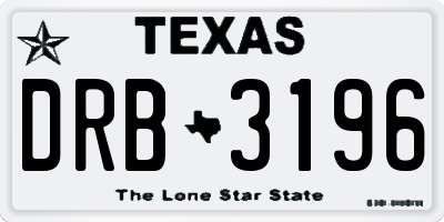 TX license plate DRB3196