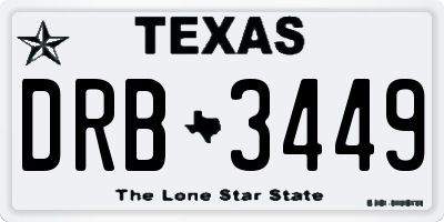 TX license plate DRB3449