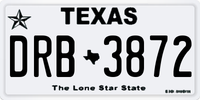 TX license plate DRB3872