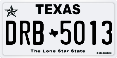 TX license plate DRB5013