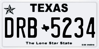 TX license plate DRB5234