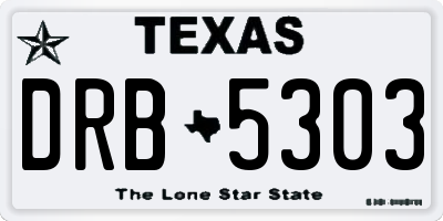 TX license plate DRB5303