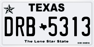 TX license plate DRB5313