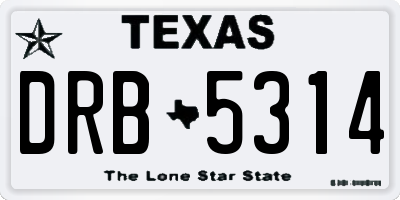 TX license plate DRB5314