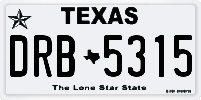 TX license plate DRB5315
