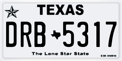 TX license plate DRB5317