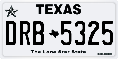 TX license plate DRB5325
