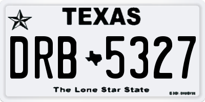 TX license plate DRB5327