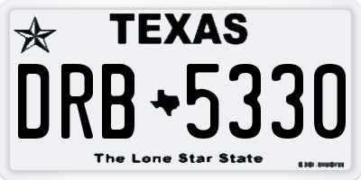 TX license plate DRB5330