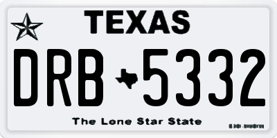 TX license plate DRB5332