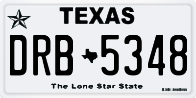 TX license plate DRB5348