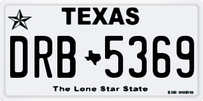 TX license plate DRB5369