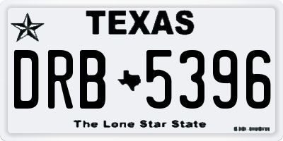 TX license plate DRB5396