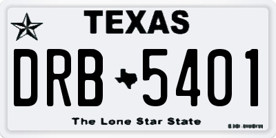 TX license plate DRB5401