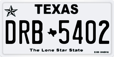 TX license plate DRB5402