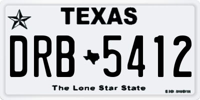 TX license plate DRB5412