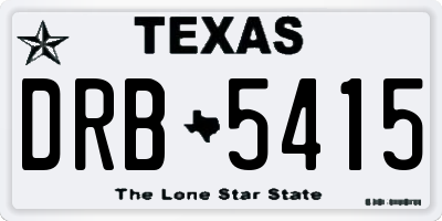 TX license plate DRB5415