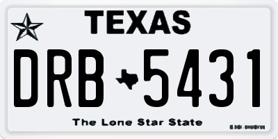 TX license plate DRB5431