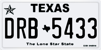 TX license plate DRB5433