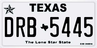 TX license plate DRB5445