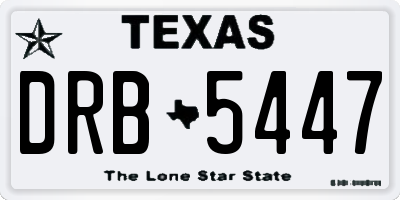 TX license plate DRB5447
