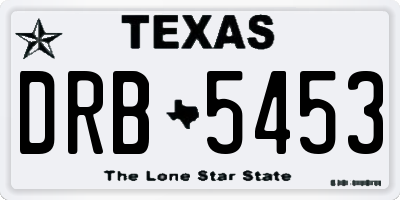 TX license plate DRB5453
