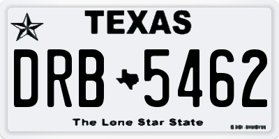 TX license plate DRB5462