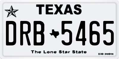 TX license plate DRB5465