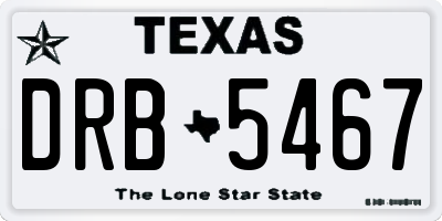 TX license plate DRB5467