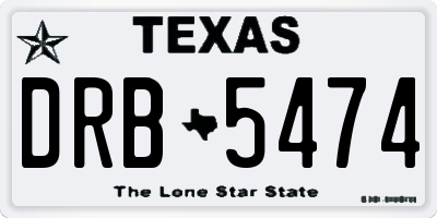 TX license plate DRB5474