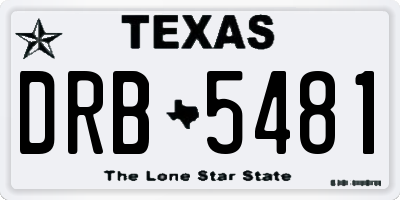 TX license plate DRB5481