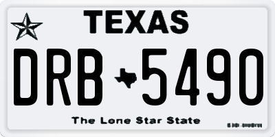 TX license plate DRB5490