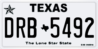 TX license plate DRB5492