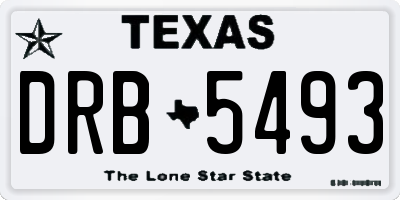 TX license plate DRB5493