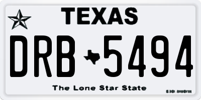 TX license plate DRB5494