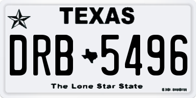 TX license plate DRB5496