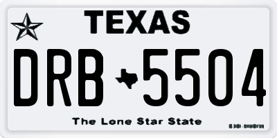 TX license plate DRB5504