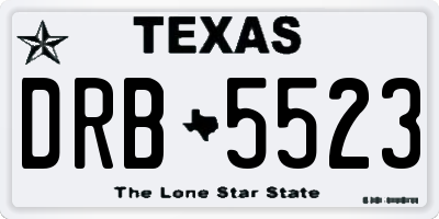 TX license plate DRB5523