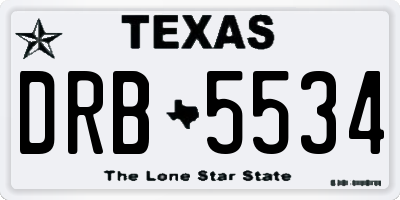 TX license plate DRB5534