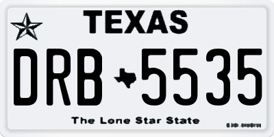 TX license plate DRB5535