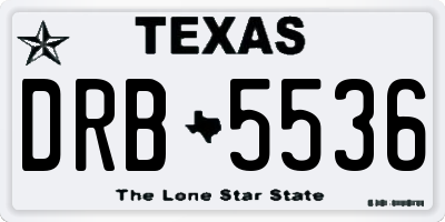TX license plate DRB5536