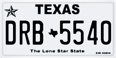 TX license plate DRB5540