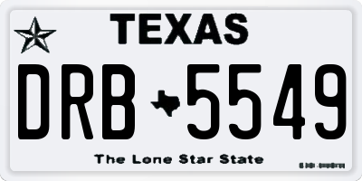 TX license plate DRB5549