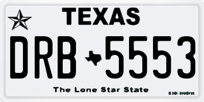 TX license plate DRB5553